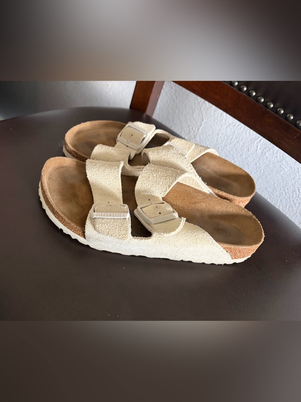 Birkenstock Women’s Two-Strap Suede Sandal - Beige